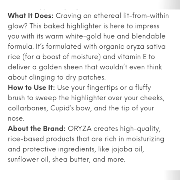 ☀ Oryza Sunkissed Baked Opaline Highlighter - Picture 2 of 2